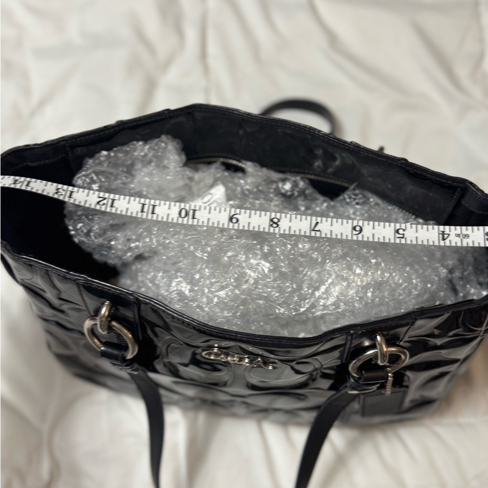 Coach Black Patent Leather Tote Bag - Picture 12 of 12